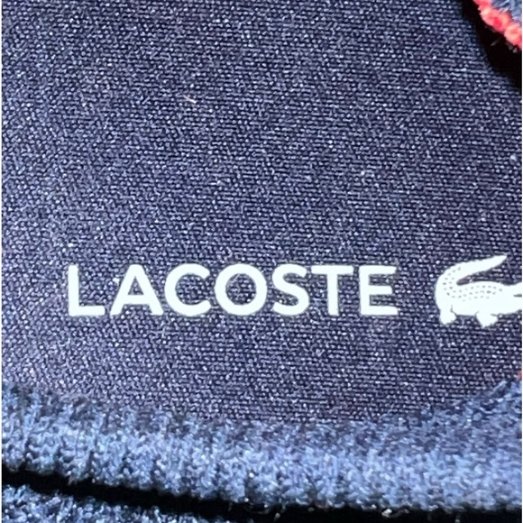 Lacoste Men`s  Court-Drive Textured Knit Sneaker Size 12Navy/Red - Picture 6 of 9
